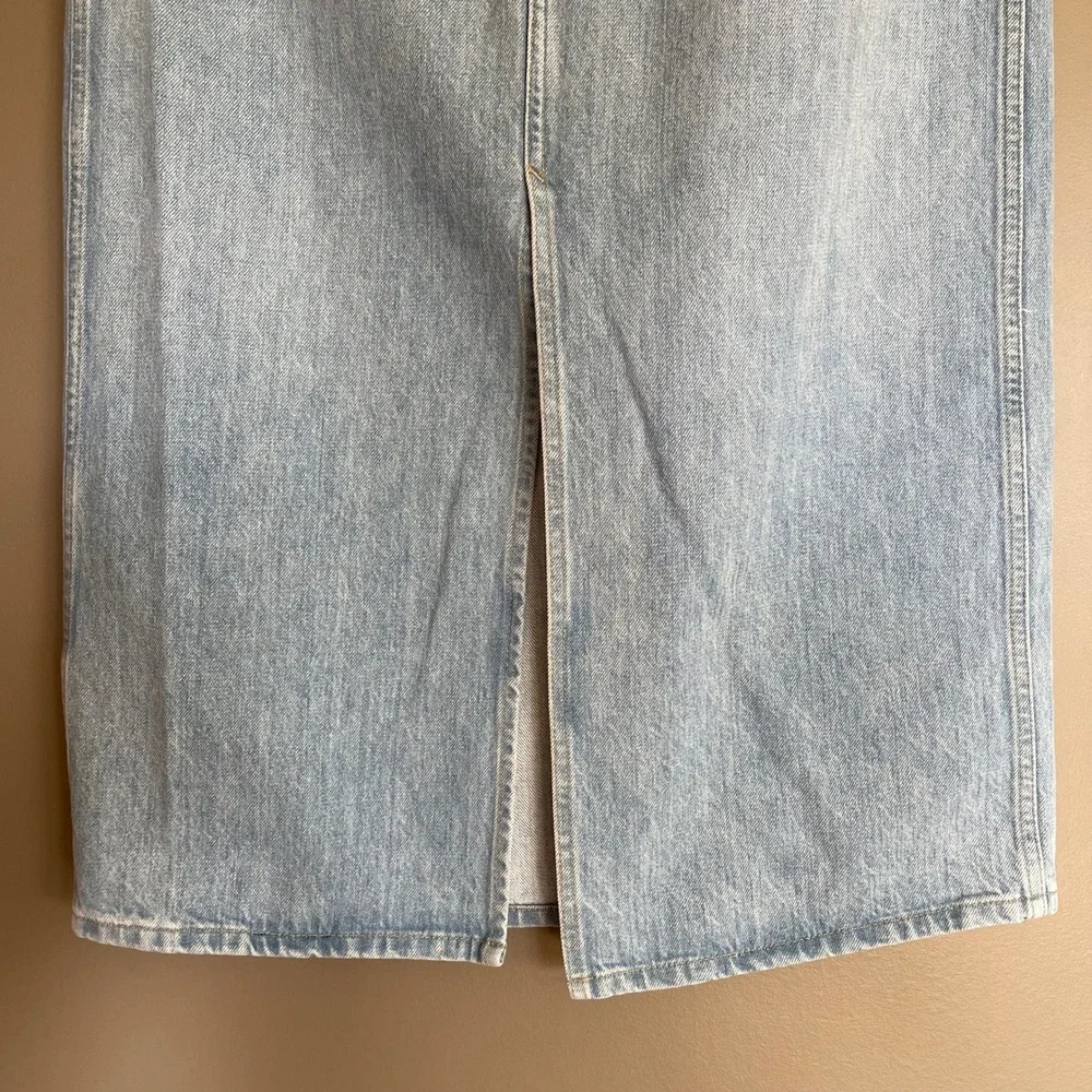 FRAME Le Italien Maxi‎ Skirt Denim Jean Skirt Size 29 Turin Wash Blue Chic Sexy